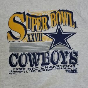 1992 DALLAS COWBOYS SUPER BOWL XXVII ROSE BOWL VINTAGE JERZEES SWEATSHIRT MEDIUM
